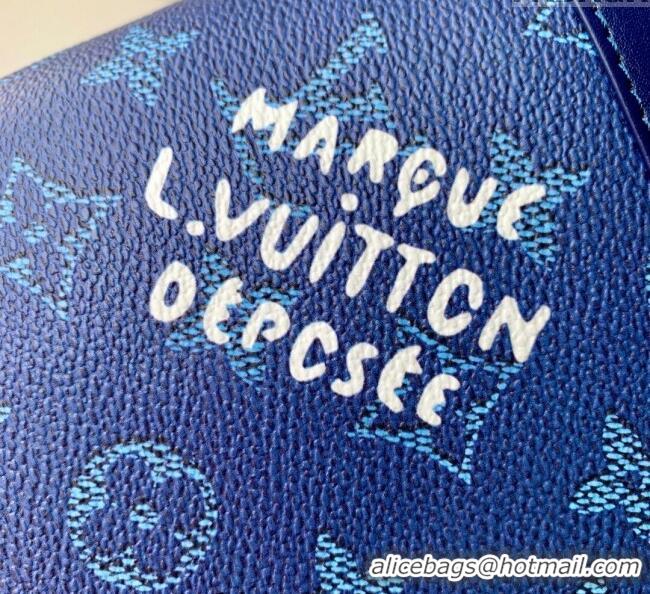 Affordable Price Louis Vuitton Pochette Voyage Souple Pouch in Monogram Heritage Canvas M12665 Blue 2025