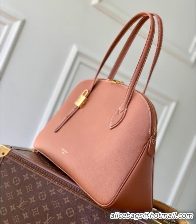 Shop Grade Louis Vuitton Low Key Duffle Tote Bag in Black Calf leather M26257 Cognac Brown 2025