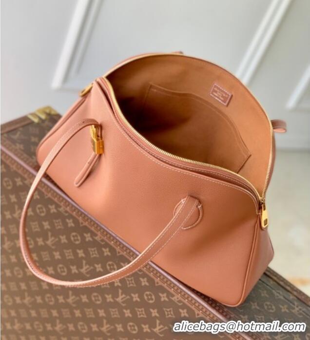 Shop Grade Louis Vuitton Low Key Duffle Tote Bag in Black Calf leather M26257 Cognac Brown 2025
