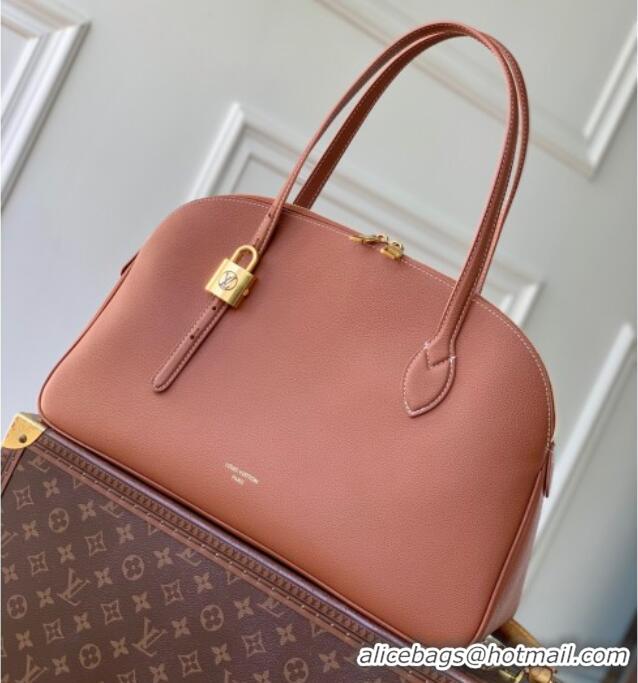Shop Grade Louis Vuitton Low Key Duffle Tote Bag in Black Calf leather M26257 Cognac Brown 2025