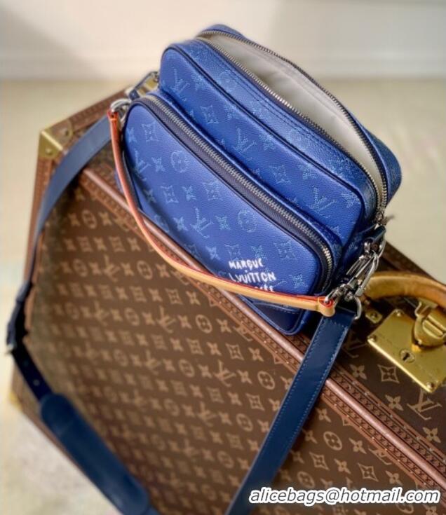 Top Quality Louis Vuitton Mens Nil bag in Ocean Blue Monogram Heritage Canvas M26823 2025