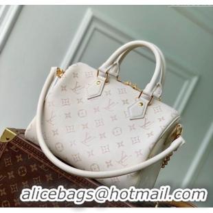 Top Quality Louis Vuitton Speedy Bandouliere 25 Bag in Monogram Leather M26690 White 2025