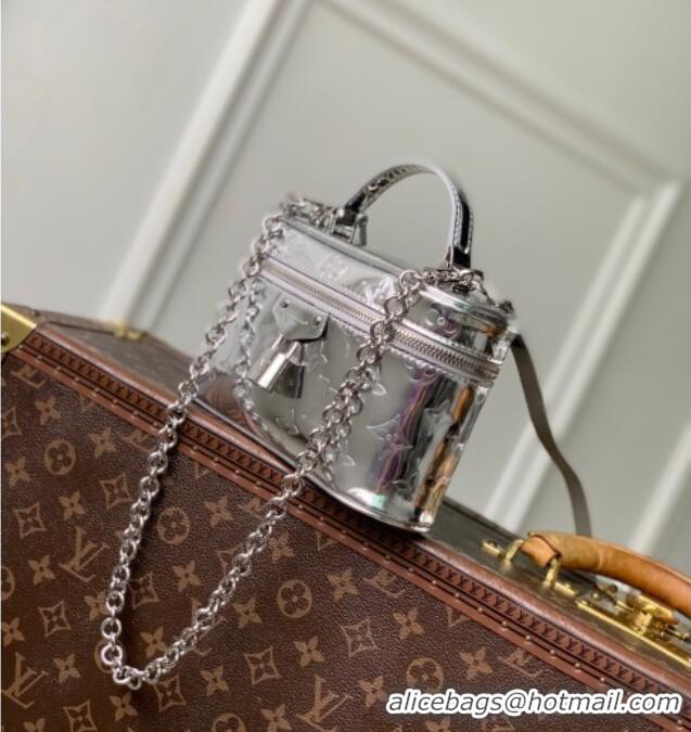 Best Price Louis Vuitton Vanity Chain Pouch bag in Silver Canvas M26097 2025
