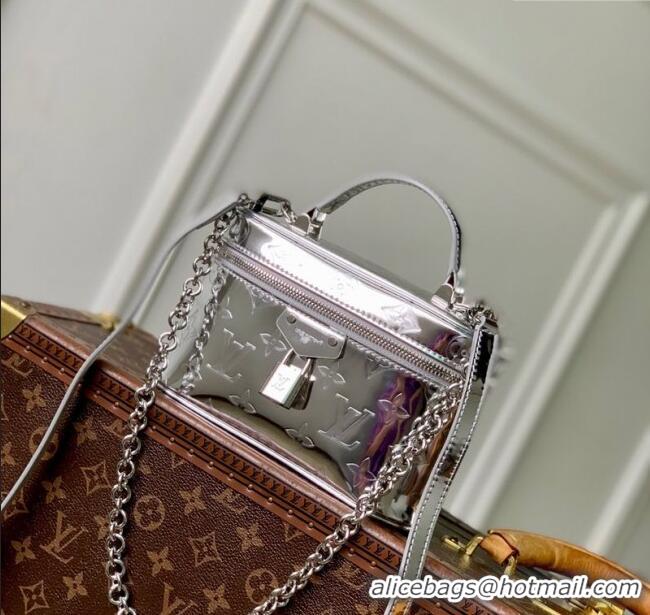 Best Price Louis Vuitton Vanity Chain Pouch bag in Silver Canvas M26097 2025