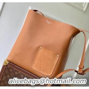 Super Quality Louis Vuitton Mens Verso Hobo Bag in LV Touch Leather M26745 Tan Brown 2025