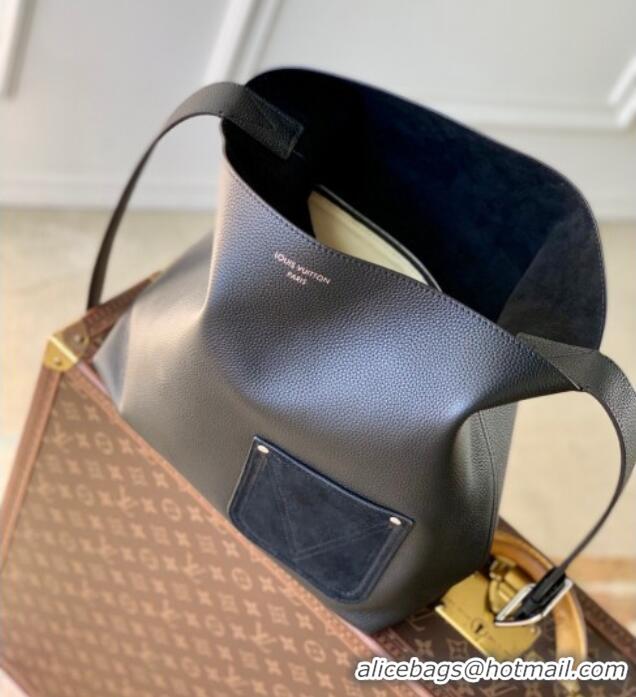 Famous Brand Louis Vuitton Mens Verso Hobo Bag in LV Touch Leather M27022 Black 2025