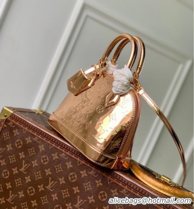 Unique Discount Louis Vuitton Alma BB bag in Gold-Tone Coated canvas M27037 2025