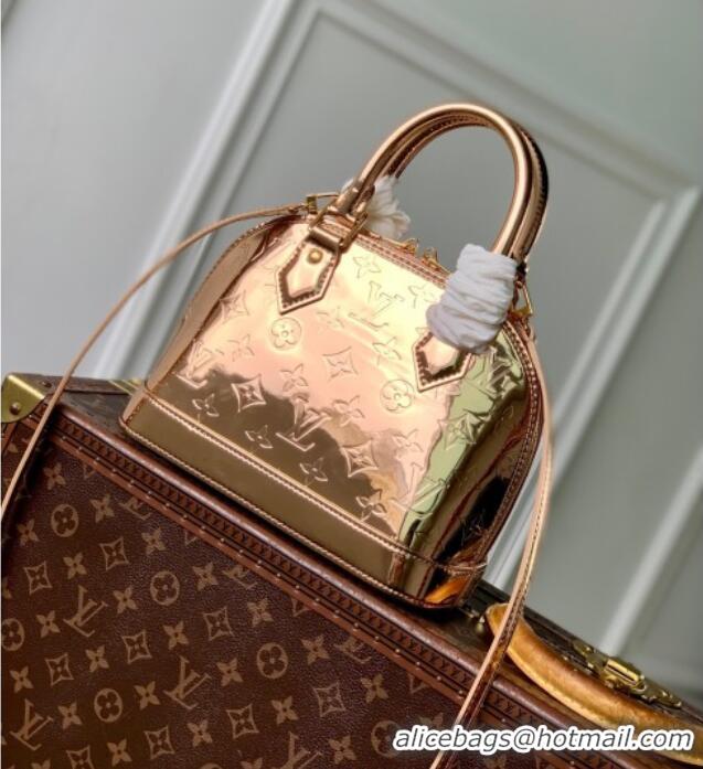 Unique Discount Louis Vuitton Alma BB bag in Gold-Tone Coated canvas M27037 2025