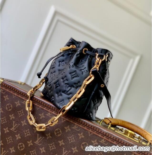 Most Popular Louis Vuitton Coussin Bucket bag in Black Lamb leather M26216 2025