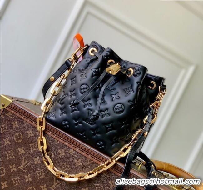 Most Popular Louis Vuitton Coussin Bucket bag in Black Lamb leather M26216 2025