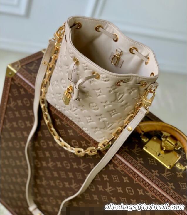 New Design Louis Vuitton Coussin Bucket bag in Galet Beige Lamb leather M26530 2025