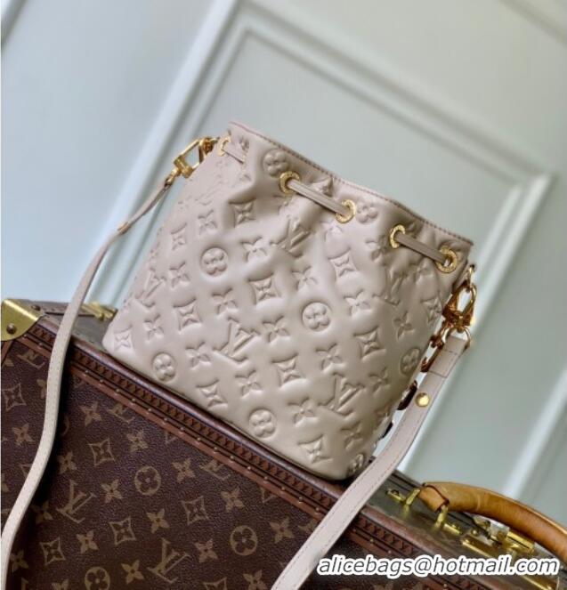 New Design Louis Vuitton Coussin Bucket bag in Galet Beige Lamb leather M26530 2025