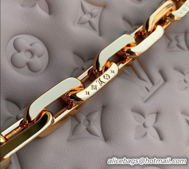 New Design Louis Vuitton Coussin Bucket bag in Galet Beige Lamb leather M26530 2025