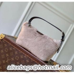 Well Crafted Louis Vuitton Hills Pochette Hobo Bag in Grey Mink Fur M15031 2025