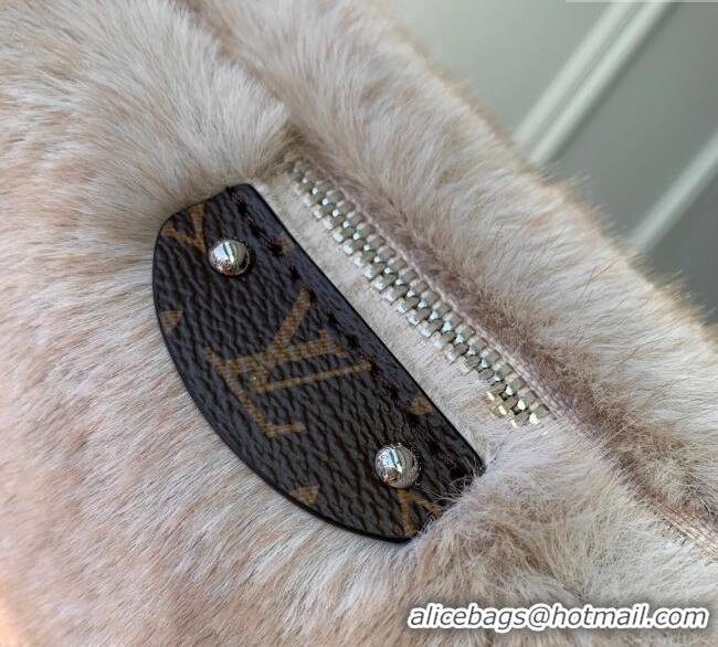 Well Crafted Louis Vuitton Hills Pochette Hobo Bag in Grey Mink Fur M15031 2025
