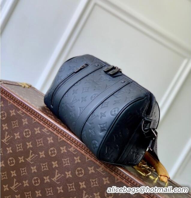 Well Crafted Louis Vuitton Mens City Keepall Bag in Black Monogram Shadow Leather M26750 2025