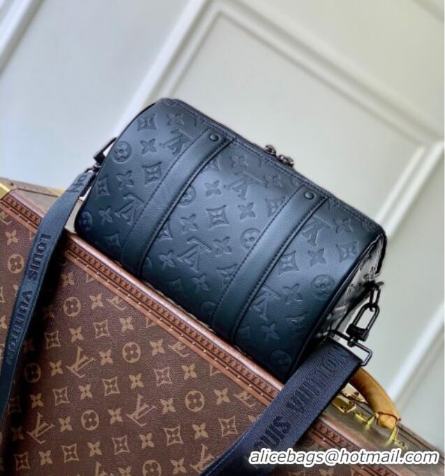 Well Crafted Louis Vuitton Mens City Keepall Bag in Black Monogram Shadow Leather M26750 2025