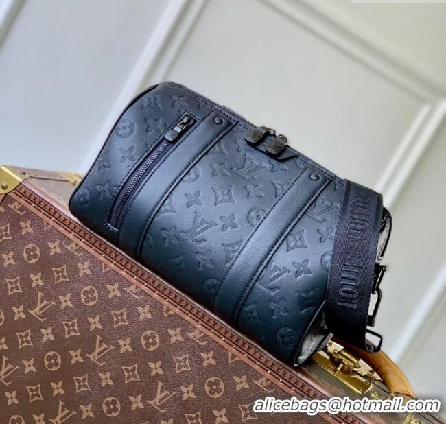 Well Crafted Louis Vuitton Mens City Keepall Bag in Black Monogram Shadow Leather M26750 2025