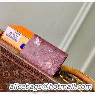 Grade Design Louis Vuitton Pocket Organizer Wallet in Monogram Forest Canvas M27021 Burgundy 2025
