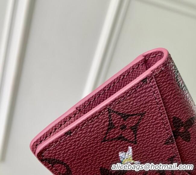 Grade Design Louis Vuitton Pocket Organizer Wallet in Monogram Forest Canvas M27021 Burgundy 2025