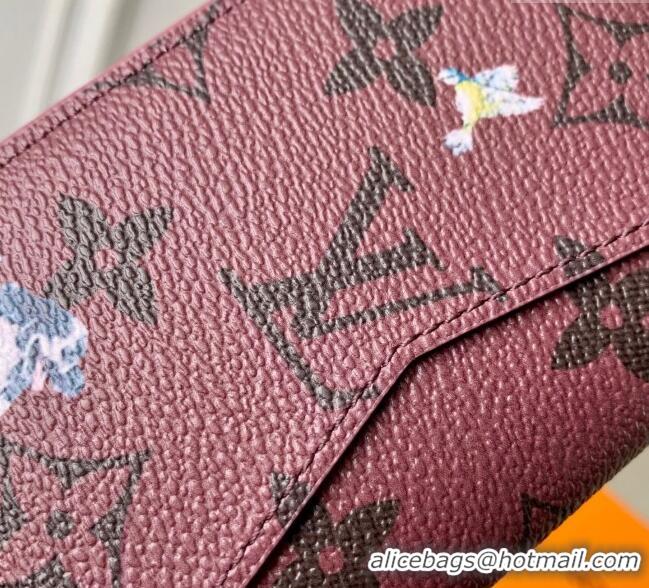 Grade Design Louis Vuitton Pocket Organizer Wallet in Monogram Forest Canvas M27021 Burgundy 2025