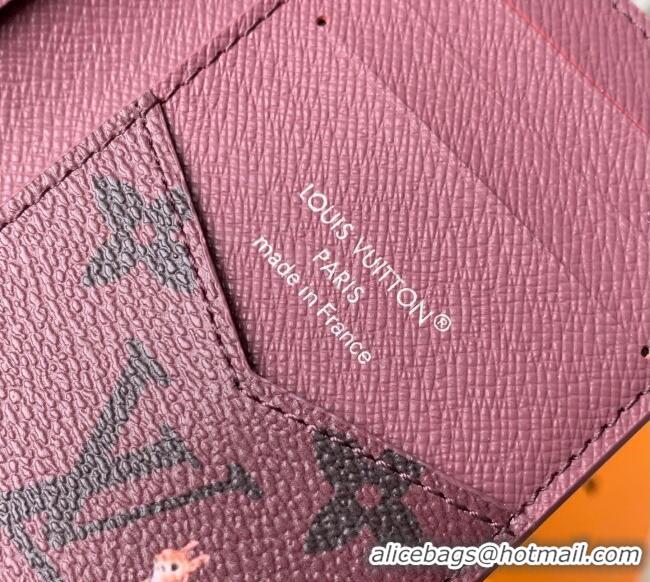 Grade Design Louis Vuitton Pocket Organizer Wallet in Monogram Forest Canvas M27021 Burgundy 2025