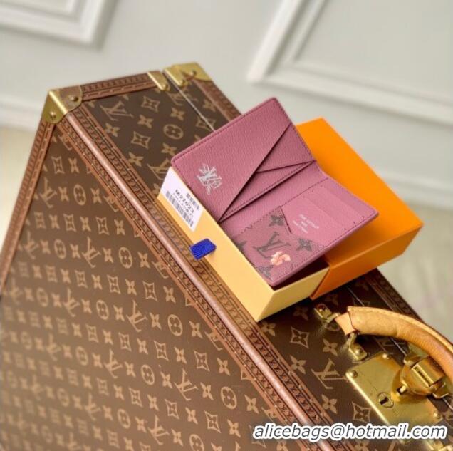Grade Design Louis Vuitton Pocket Organizer Wallet in Monogram Forest Canvas M27021 Burgundy 2025