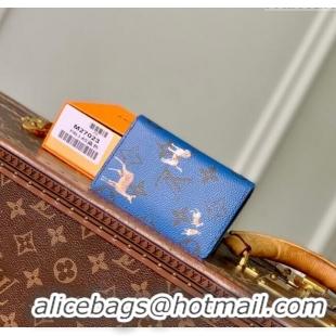 Promotional Louis Vuitton Pocket Organizer Wallet in Monogram Forest Canvas M26979 Navy Blue 2025