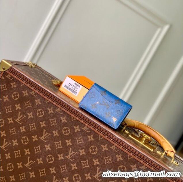 Promotional Louis Vuitton Pocket Organizer Wallet in Monogram Forest Canvas M26979 Navy Blue 2025