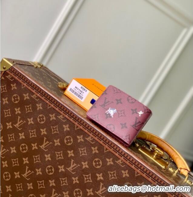 Top Quality Louis Vuitton Multiple Wallet in Monogram Forest Canvas M27057 Burgundy 2025