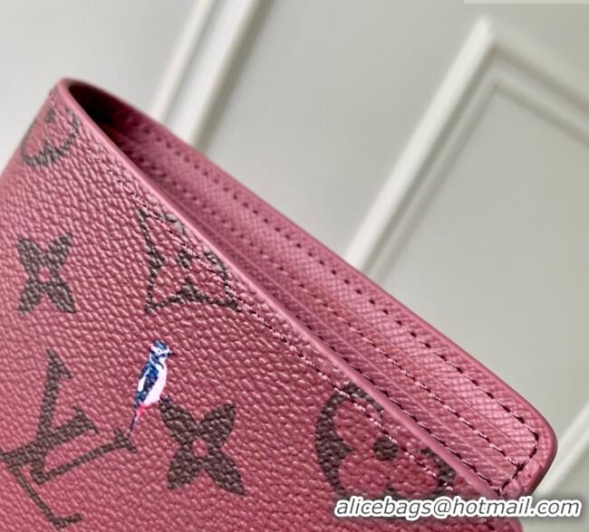 Top Quality Louis Vuitton Multiple Wallet in Monogram Forest Canvas M27057 Burgundy 2025