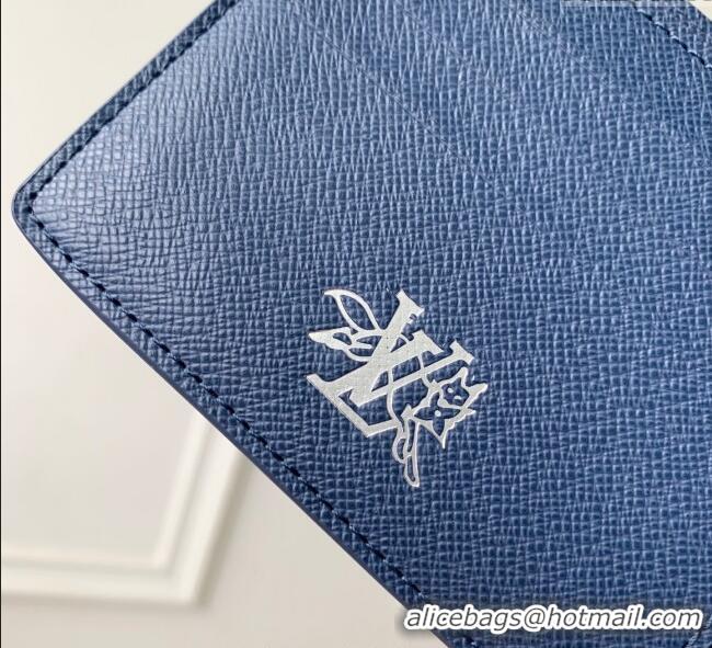 Top Quality Louis Vuitton Multiple Wallet in Monogram Forest Canvas M27057 Blue 2025