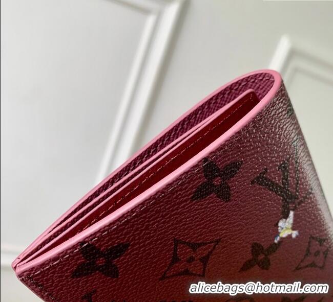 Grade Design Louis Vuitton Passport Cover in Monogram Forest Canvas M27099 Burgundy 2025