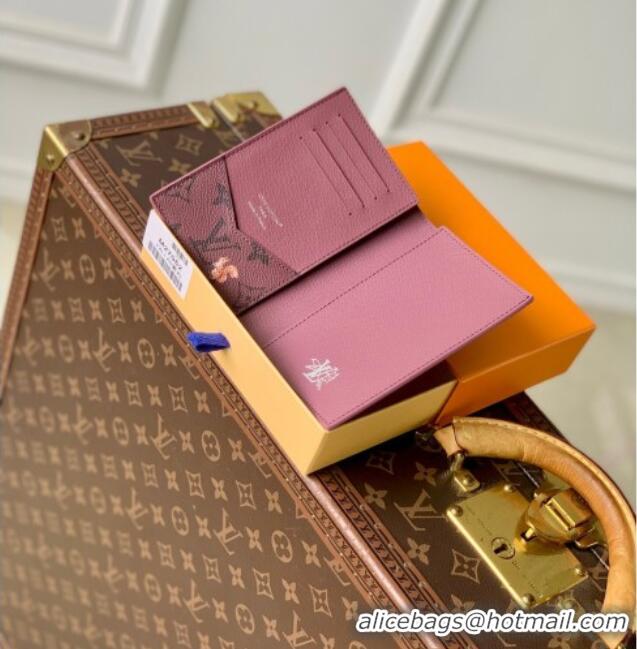 Grade Design Louis Vuitton Passport Cover in Monogram Forest Canvas M27099 Burgundy 2025