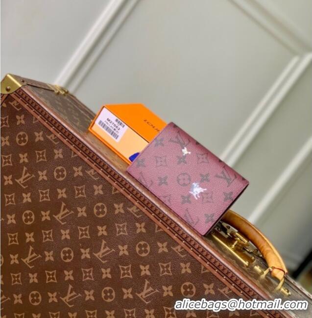 Grade Design Louis Vuitton Passport Cover in Monogram Forest Canvas M27099 Burgundy 2025