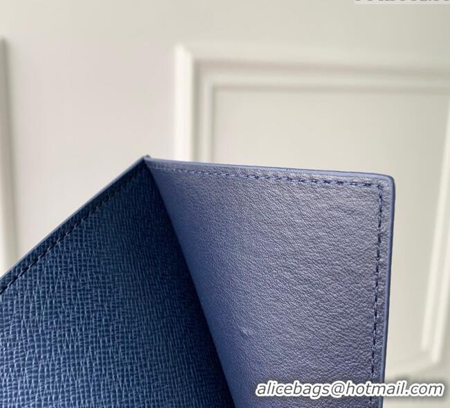 Best Grade Louis Vuitton Passport Cover in Monogram Forest Canvas M27052 Navy Blue 2025