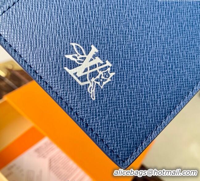 Best Grade Louis Vuitton Passport Cover in Monogram Forest Canvas M27052 Navy Blue 2025