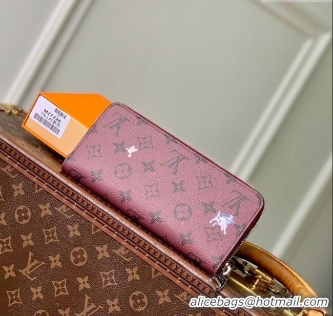 Promotional Louis Vuitton Zippy Horizontal Wallet in Monogram Forest Canvas M27226 Burgundy 2025