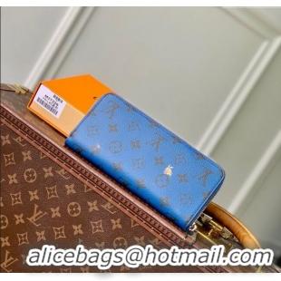 Well Crafted Louis Vuitton Zippy Horizontal Wallet in Monogram Forest Canvas M27226 Blue 2025