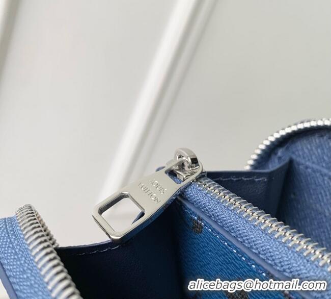 Well Crafted Louis Vuitton Zippy Horizontal Wallet in Monogram Forest Canvas M27226 Blue 2025