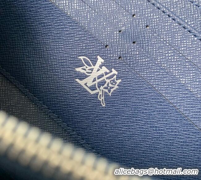 Well Crafted Louis Vuitton Zippy Horizontal Wallet in Monogram Forest Canvas M27226 Blue 2025