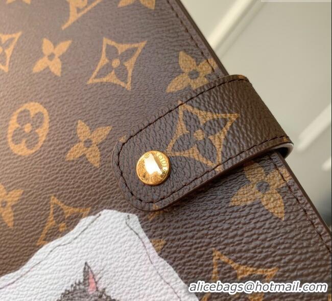 Hot Sell Cheap Louis Vuitton Desk Agenda Cover MM in Cat Print GI1395 2025