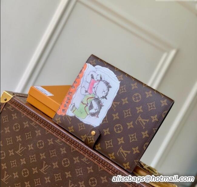 Hot Sell Cheap Louis Vuitton Desk Agenda Cover MM in Cat Print GI1395 2025