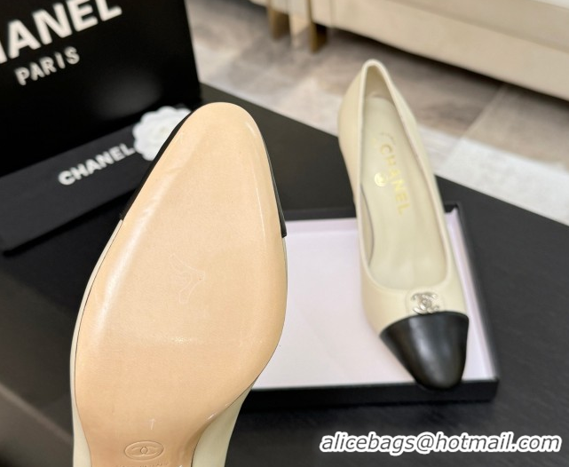 Unique Style Chanel Lambskin Leather Pumps 9cm with CC Tag White 2025 G46441