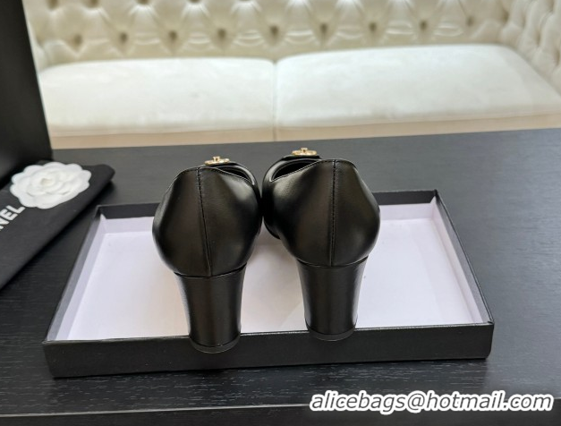 Best Price Chanel Lambskin Leather Pumps 6.5cm with CC Tag Black 2025 G46441
