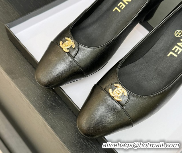 Best Price Chanel Lambskin Leather Pumps 6.5cm with CC Tag Black 2025 G46441