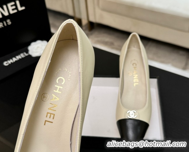 Hot Style Chanel Lambskin Leather Pumps 6.5cm with CC Tag White 2025 G46441