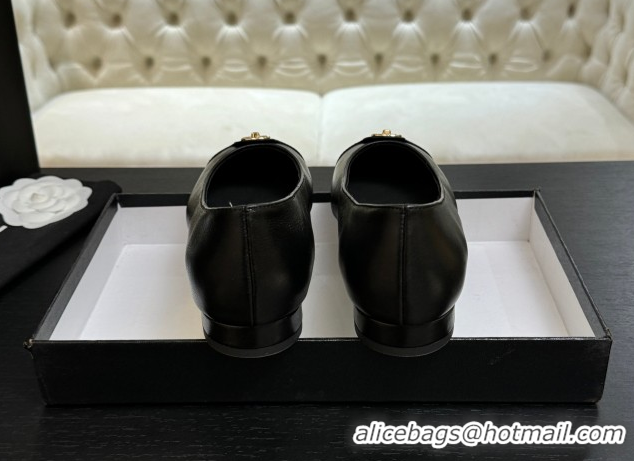 Luxury Chanel Lambskin Leather Ballets Flat with CC Tag Black 2025 G46441