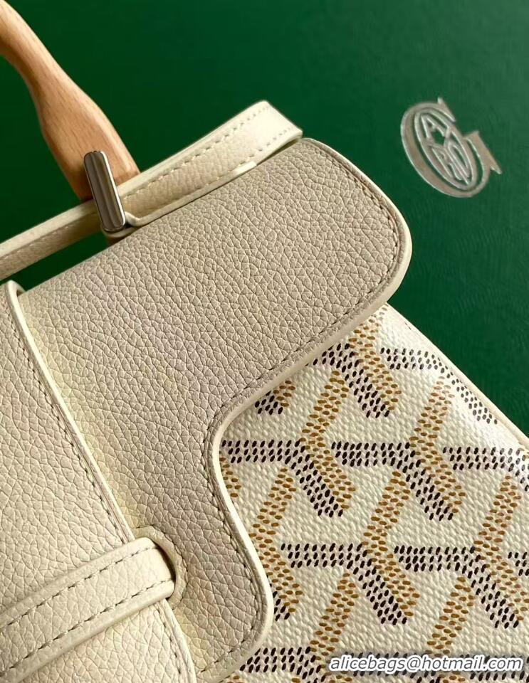 Best Price Goyard Mini Saigon Souple Bag With Chevroches Calfskin 8005 Beige