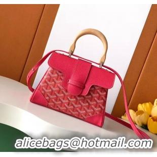 Grade Design Goyard Mini Saigon Souple Bag With Chevroches Calfskin 8005 Fuchsia
